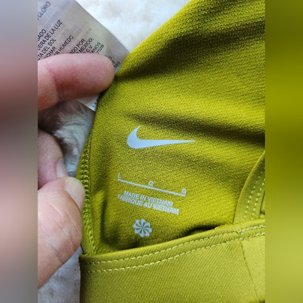 Nike Women's Wild High Neck Bikini Swim Top, Olive Green Yellow, Size L, NWT - Picture 11 of 11